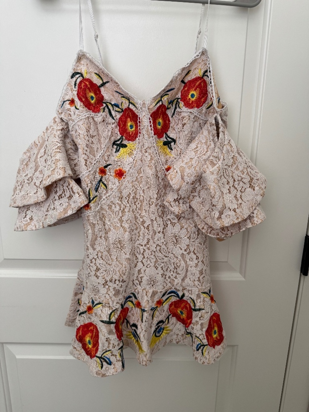 Banjul floral lace mini dress